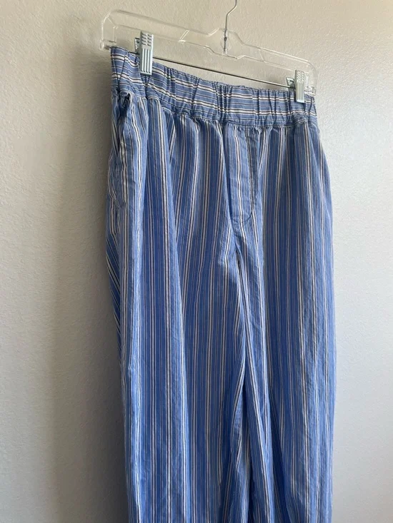 Anthropologie Striped Jogger Pants S Blue White Elastic Waist Boho Tencel - Picture 3 of 9